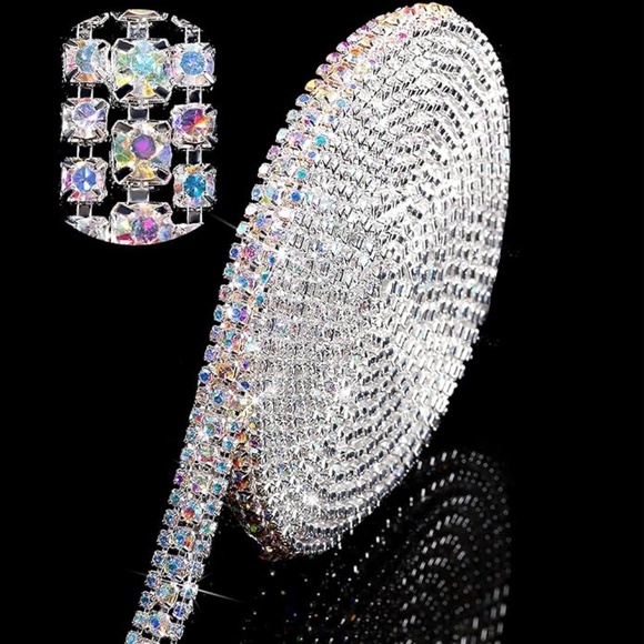 Set of 2…2x3 aurora borealis crystal rhinestones frames - Picture 5 of 7